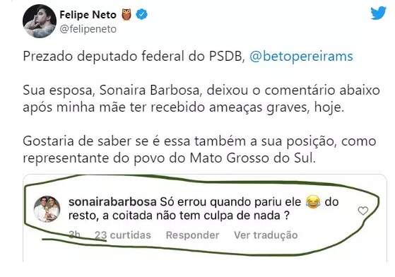 felipe neto e beto pereira - Após confusão com Felipe Neto, Beto Pereira pede desculpas à mãe do youtuber