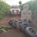 Carga de R$ 21 mil em pneus contrabandeados é apreendida na MS-164