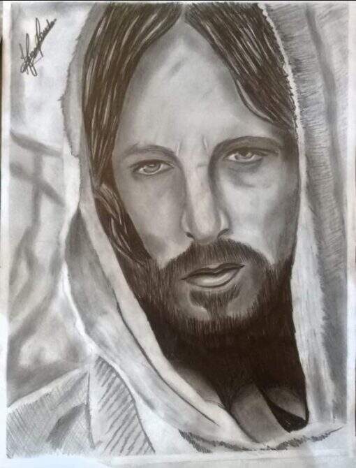 rosto jesus - VÍDEO: Artista pinta rosto de Jesus Cristo ao contrário e joga cores da Ucrânia pedindo paz