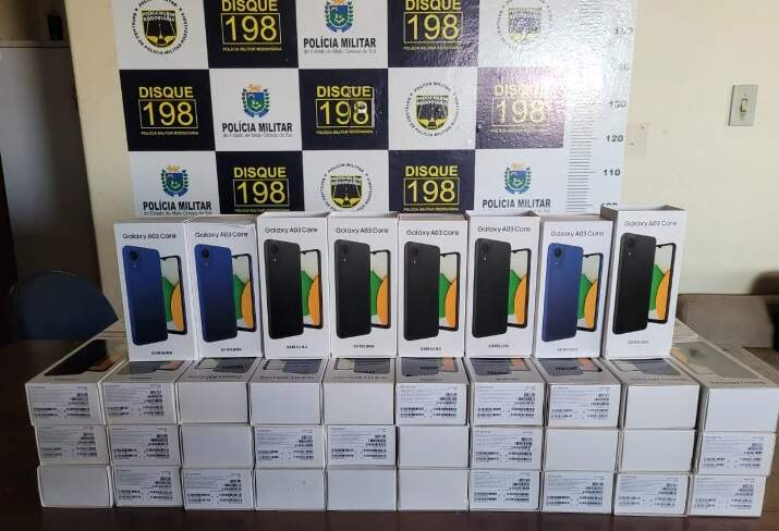 R$ 85 mil em celulares contrabandeados são apreendidos na MS-164