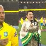 Cantora japonesa canta o hino nacional do Brasil durante jogo e vira meme: ‘Aracy da Top Therm’