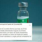 Secretaria de Saúde de Corumbá denuncia ex-vereador por furto de vacina contra Covid