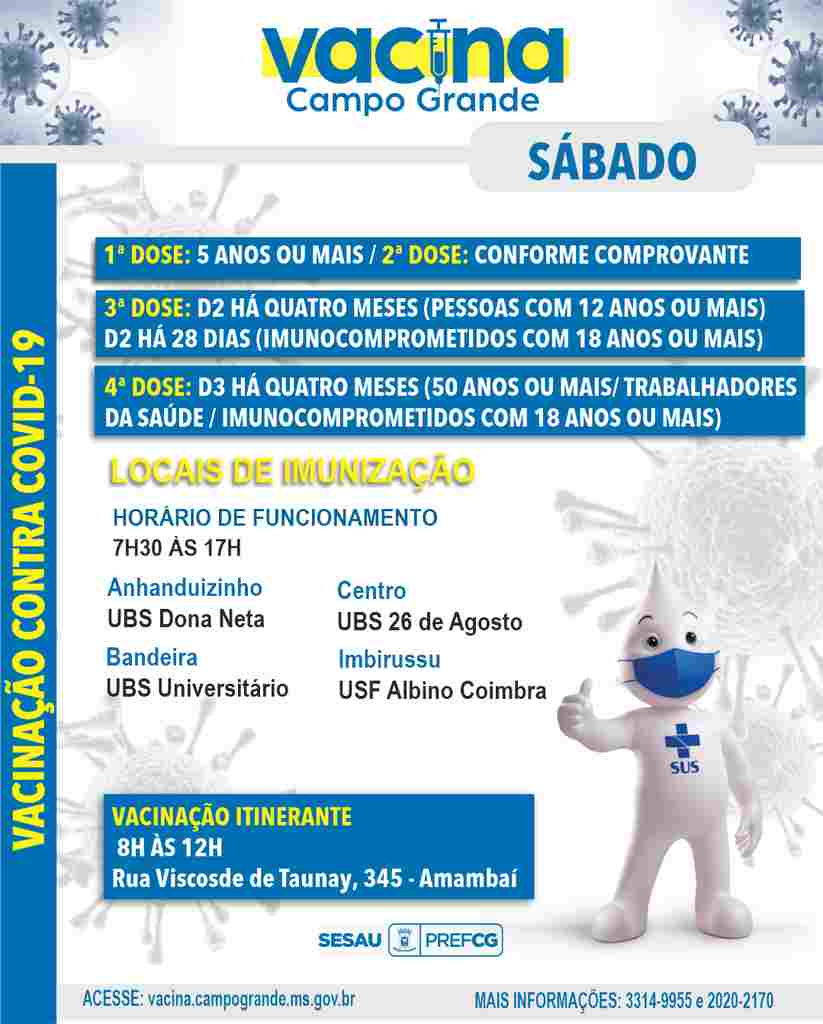 vacina cg 1 - Vacinação contra a covid continua nesta segunda em Campo Grande; confira