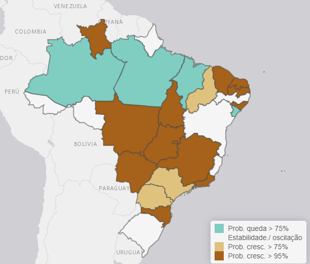 mapa infogripe - Fiocruz alerta para tendência de crescimento de casos de doenças respiratórias graves em MS