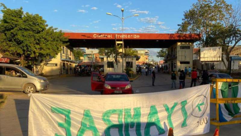 protesto bolívia fronteira