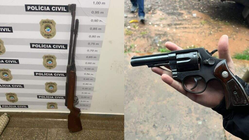 Armas foram apreendidas com adolescentes