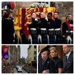 Cortejo da rainha Elizabeth chega em Edimburgo com homenagens de populares 