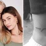 Filha de brasileira, Hailey Bieber tem ‘Minas Gerais’ tatuado no tornozelo 