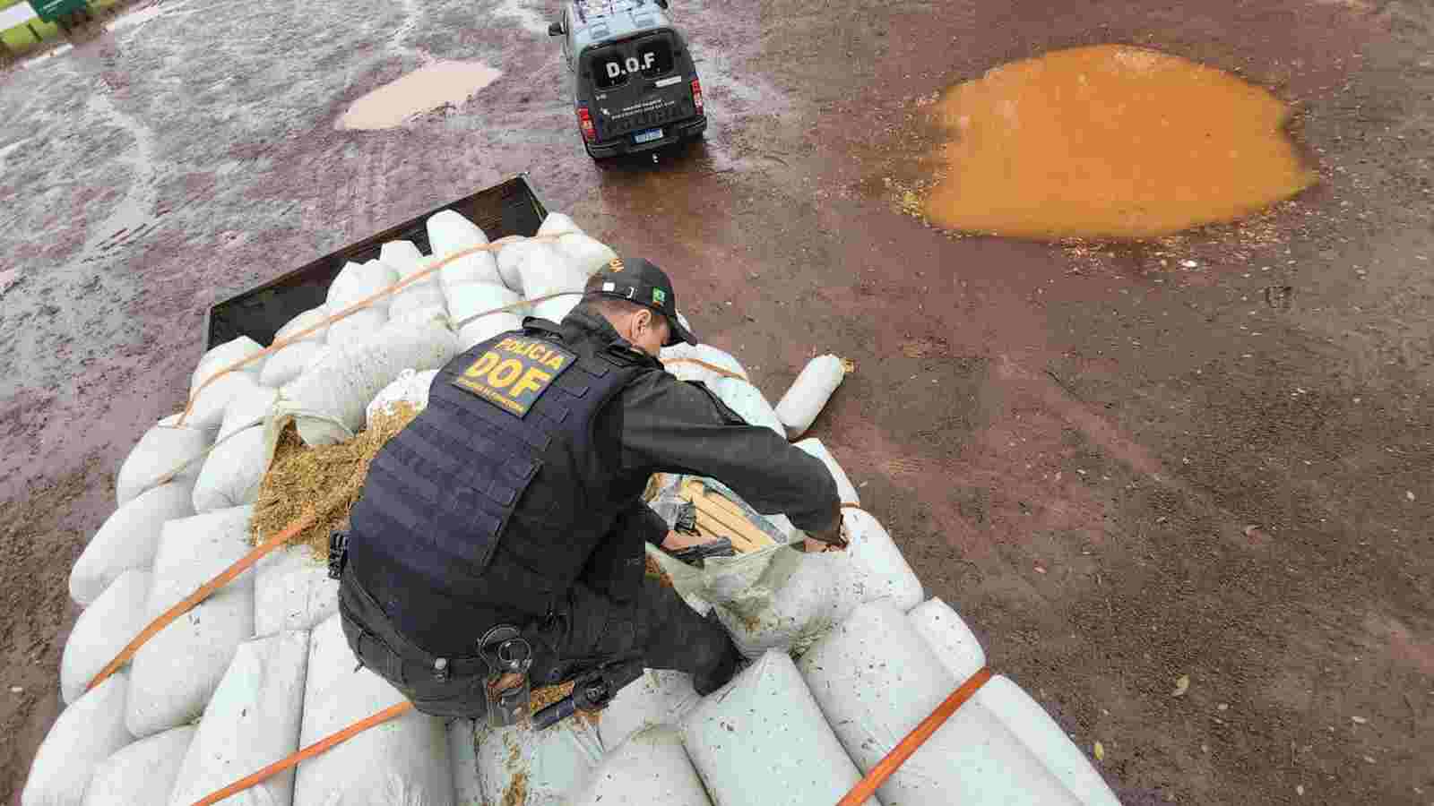 Traficante é preso na MS-162 com mais de 3 toneladas de maconha escondida em feno