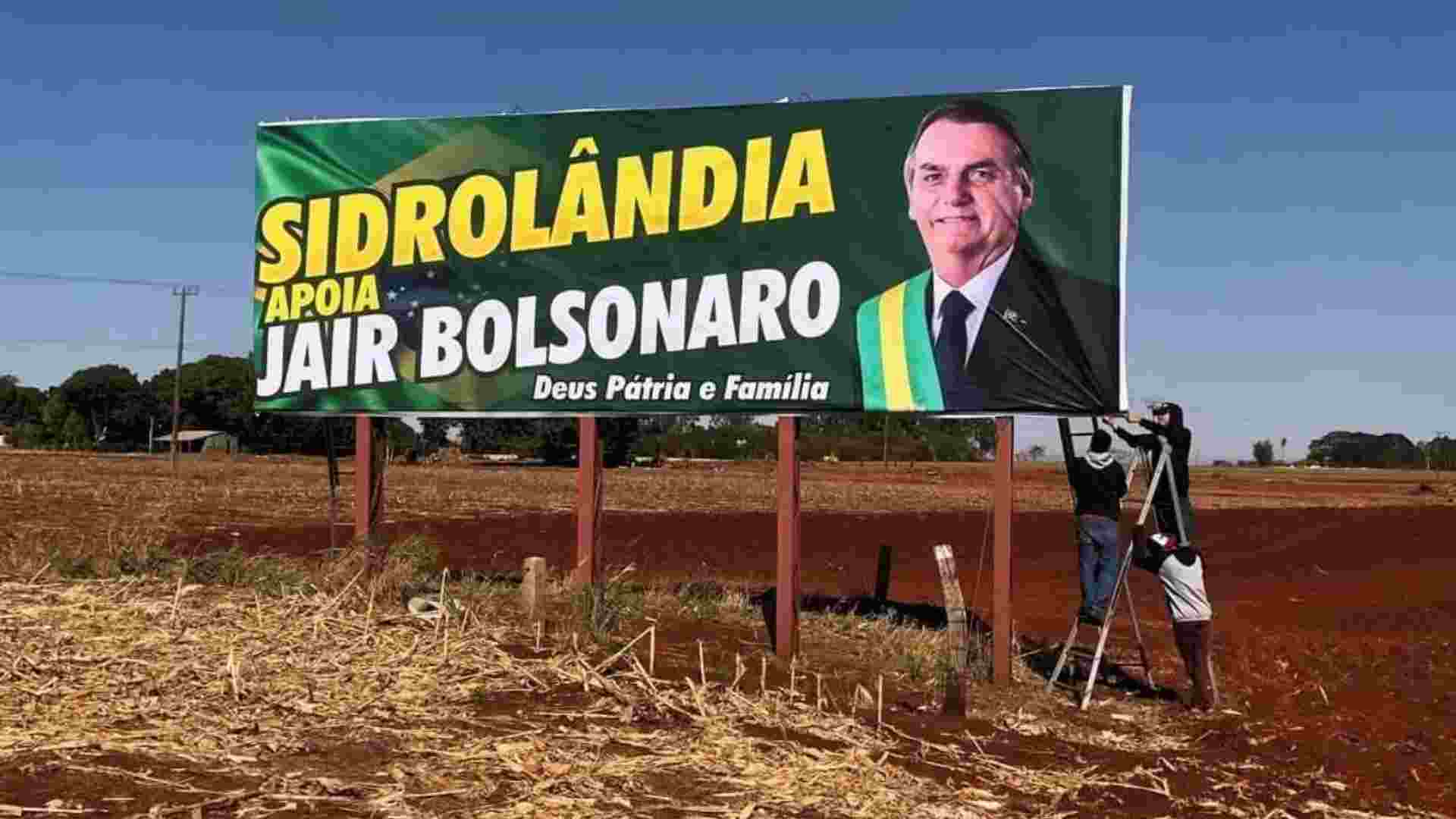 Justiça Eleitoral manda remover outdoor pró-Bolsonaro em Sidrolândia