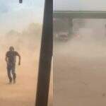 VÍDEO: Redemoinho durante vendaval assusta e destrói forro de posto de combustível