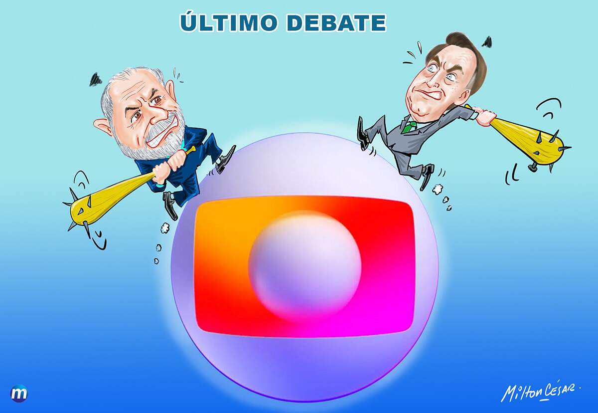 A TV Globo promove hoje, o último debate entre Lula e Bolsonaro.