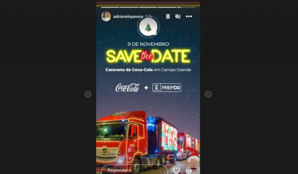 Caravana de Natal da Coca-Cola passará por Campo Grande no dia 9 de novembro