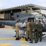 Mulher com lesão na coluna é resgatada por helicóptero da Marinha no Pantanal