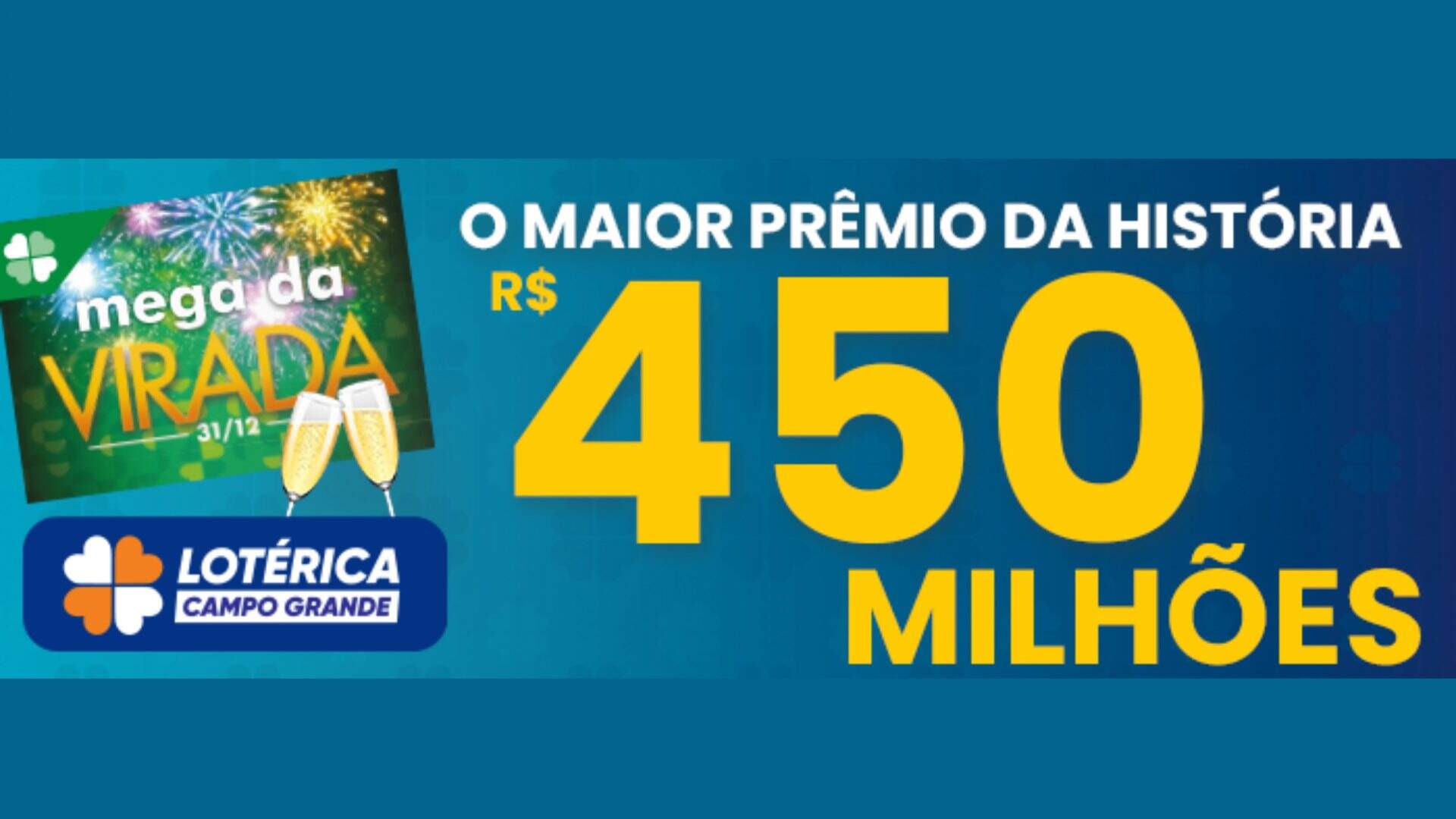 Com prêmio recorde de R$ 450 Milhões, a Mega da Virada deste ano tem a maior premiação da história