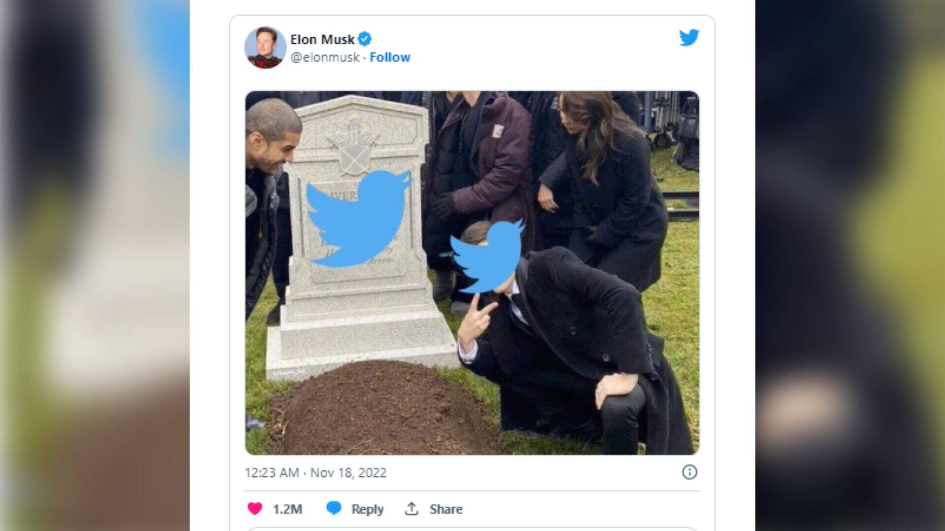 É o fim? Dono do Twitter, Elon Musk publica imagem do enterro da rede social