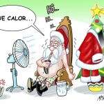 Papai Noel sofre: Do frio do Polo Norte, ao calorão do Mato Grosso do Sul.