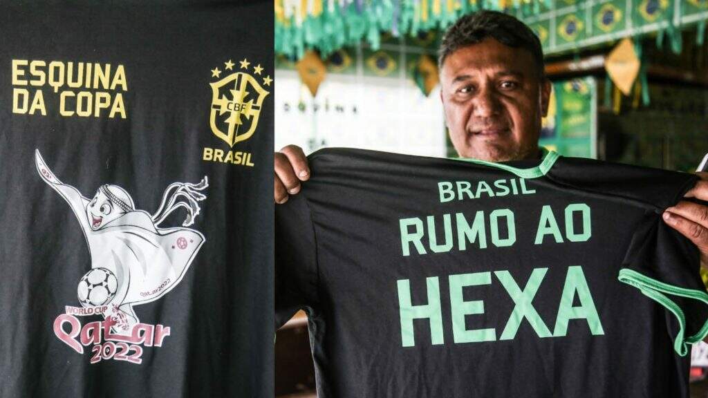 Amigos da Vila Piratininga fizeram até camisetas para assistirem aos jogos. Foto: Henrique Arakaki/Jornal Midiamax