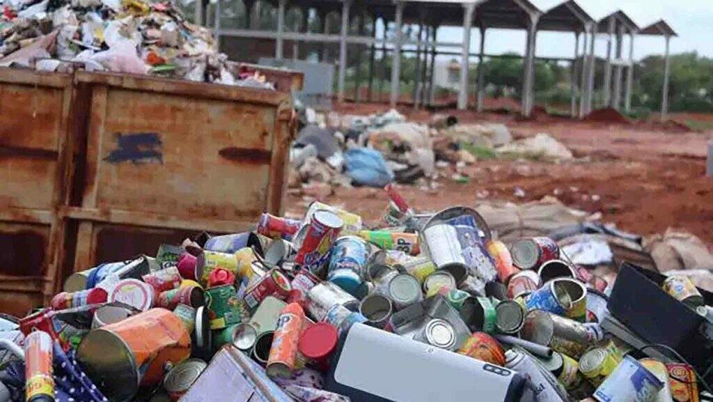 Obra da Usina de Triagem de Lixo da CG Solurb, em 2015. (Foto: Jornal Midiamax/Arquivo)