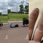 VÍDEO: Empinada de moto na Afonso Pena termina em dedo arrancado e viraliza nas redes