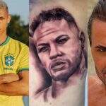 Richarlison tatua Neymar nas costas e desenho vira piada: ‘É o Eduardo Costa’