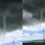 VÍDEO: ‘Quase tornado’, nuvem rara chama atenção na fronteira de Mato Grosso do Sul