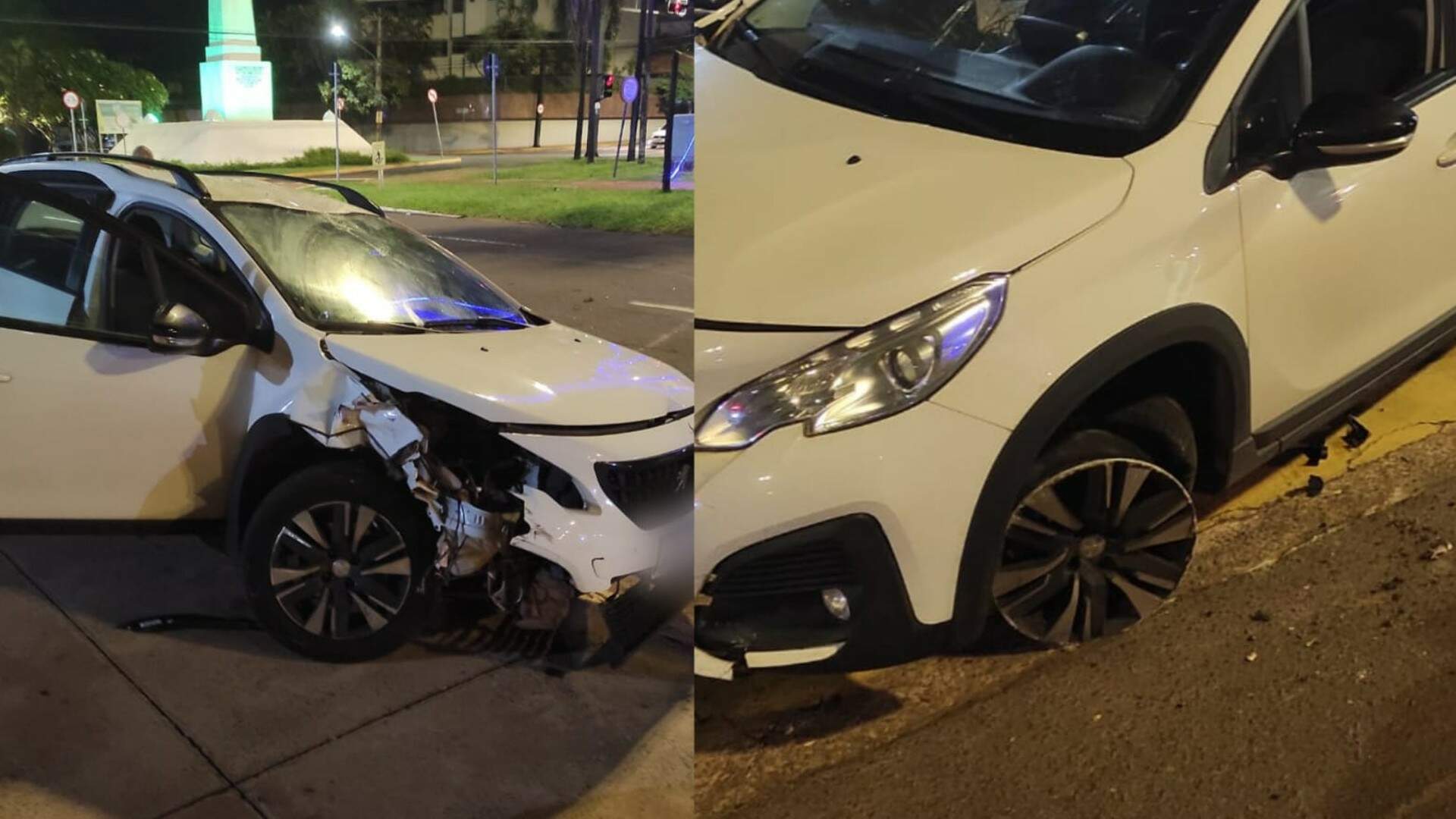VÍDEO: motorista faz ‘zerinho’ na Afonso Pena, bate em coqueiro e carro em Campo Grande