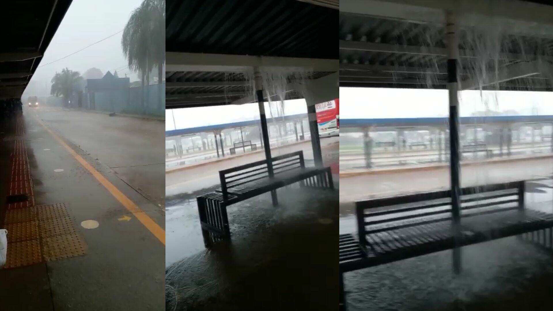 Chuva alaga Terminal Bandeirantes e água invade até área coberta: ‘Não tem pra onde correr’