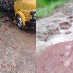 Chuva destrói estrada vicinal e família fica refém de manutenção em Dois Irmãos do Buriti