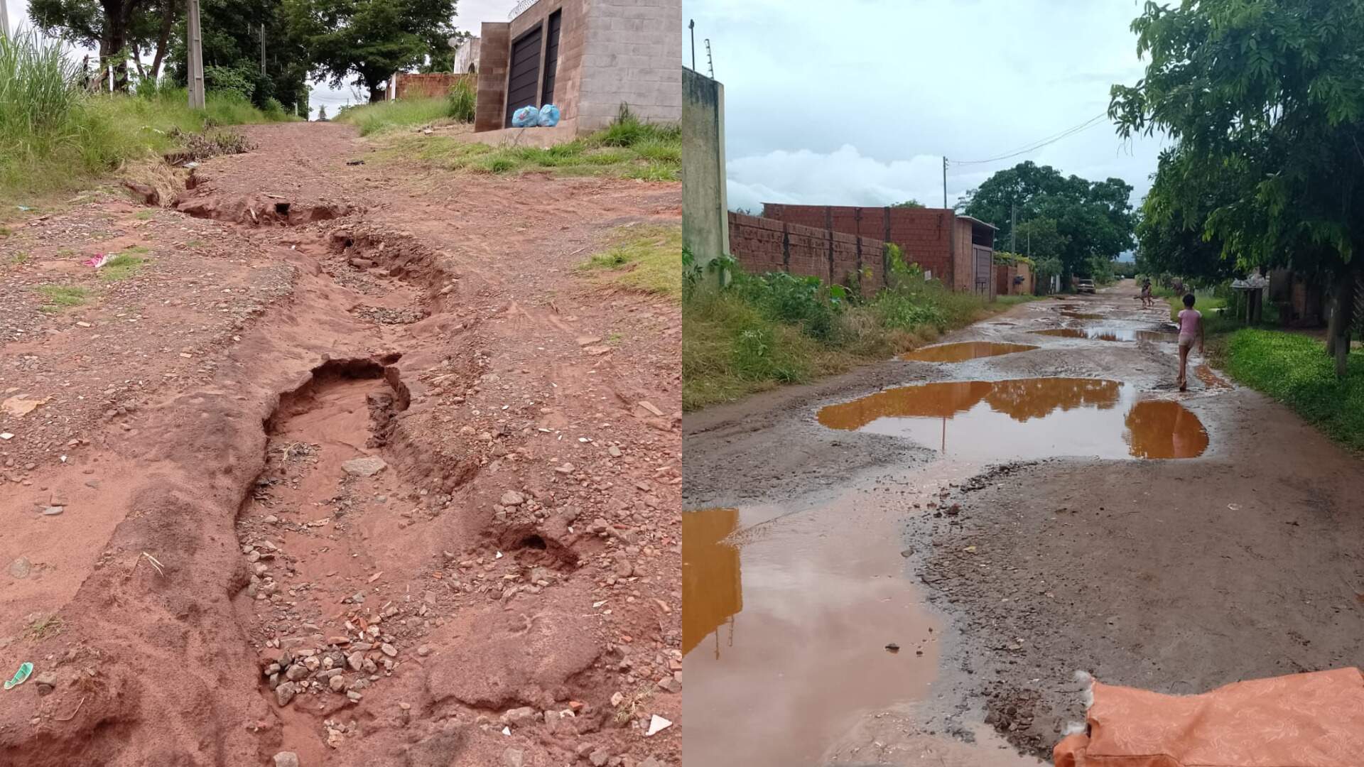 VÍDEO: Com poças e crateras, ruas ficam intransitáveis após chuvas em Campo Grande