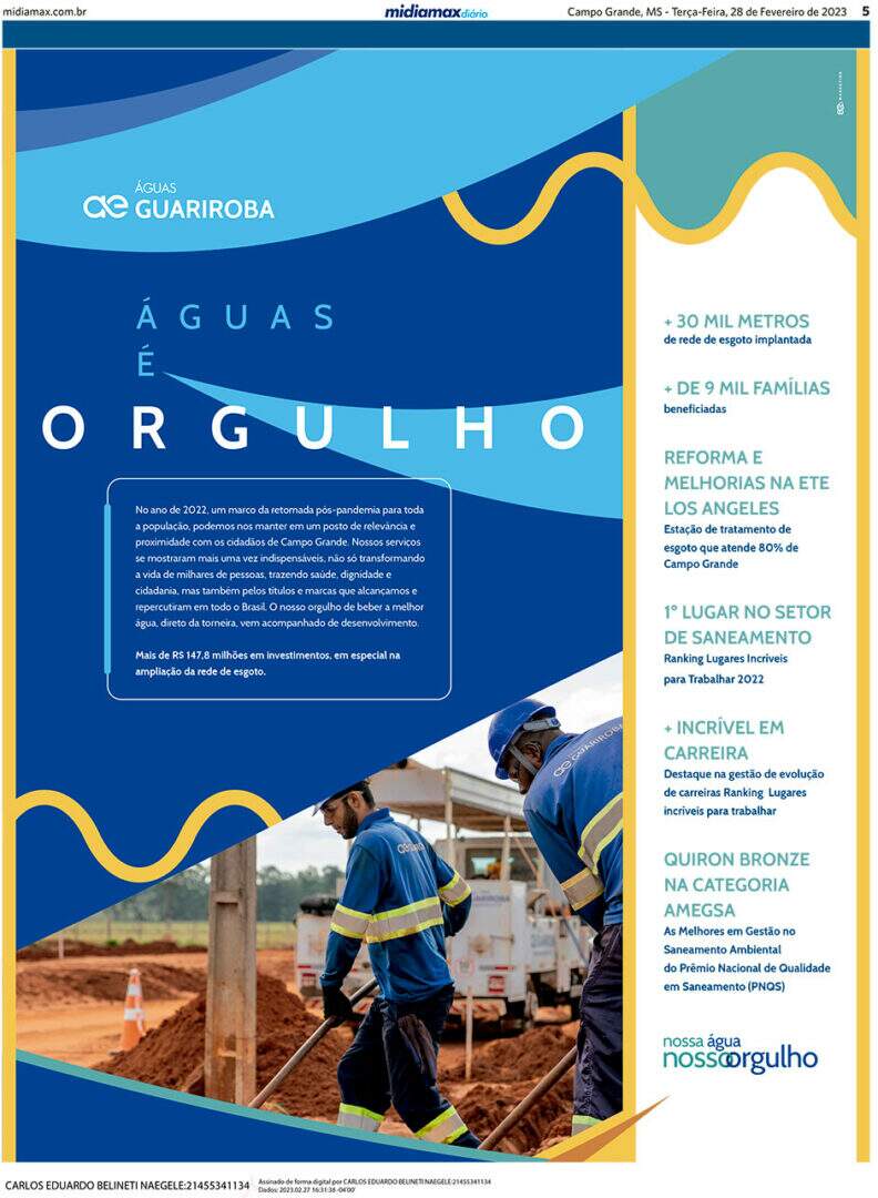 Águas Guariroba S.A. (CNPJ 04.089.570/0001-50) Demonstrações Financeiras em 31 de Dezembro de 2022 e 2021