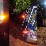 Chuva transforma terra em lama e ônibus atola em Campo Grande