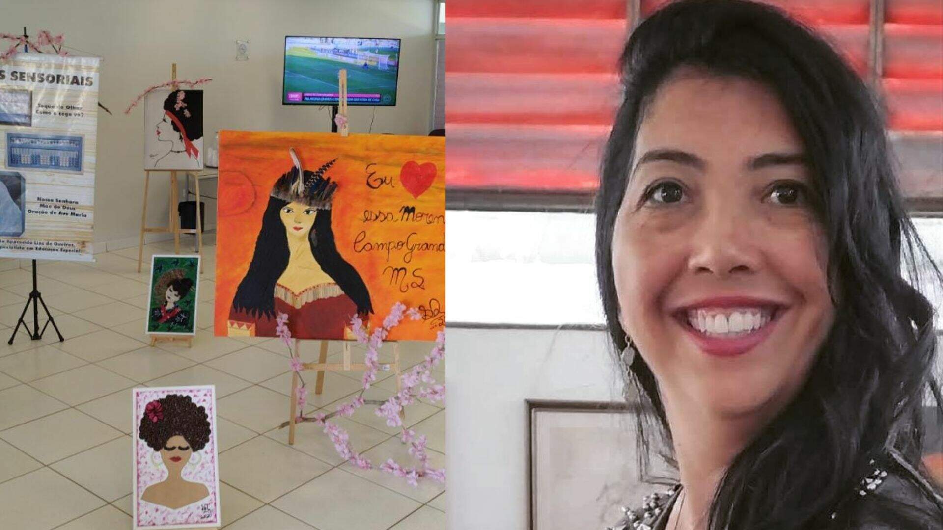 De educadora à artista, Sônia Queiroz faz obras para o público cego com sementes e botões