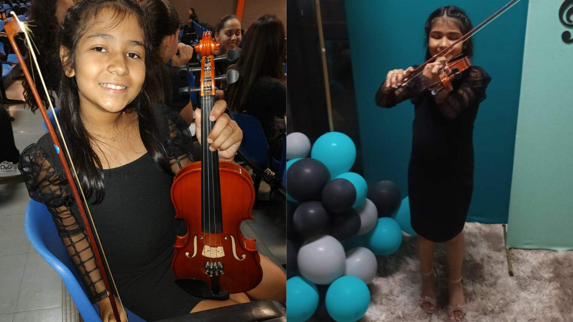 Apaixonada por violino, Rebecca vende semijoia, cosméticos e junta R$ 2 mil para ter instrumento