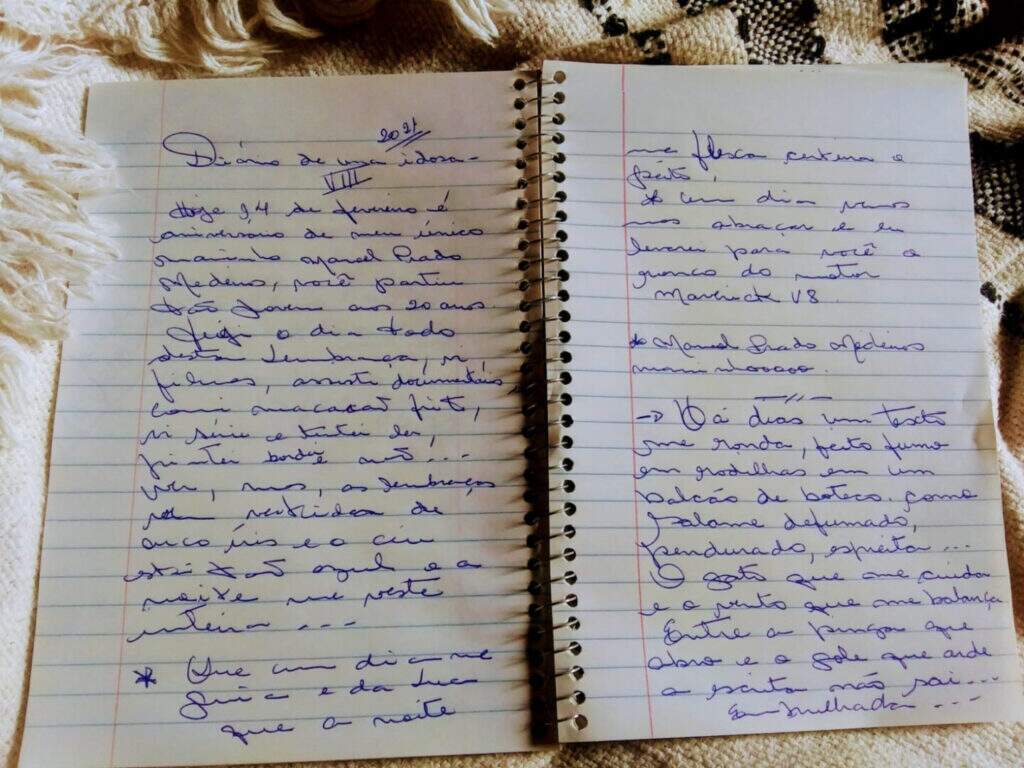 Raras anotações manuscritas do "Diário de uma Idosa" - (Foto: Arquivo Pessoal)