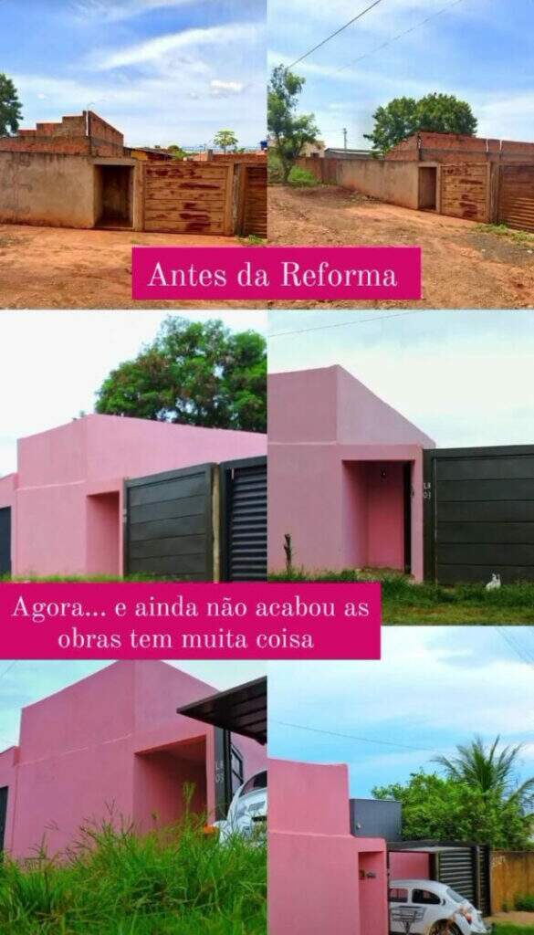 Tinta acabou e Luan ainda não conseguiu terminar de pintar a residência, mas Casa do Ken deve virar mansão rosa na Vila Marli quando projeto for concluído