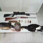 Caçador é preso e autuado em R$ 10 mil com rifle e mutuns abatidos