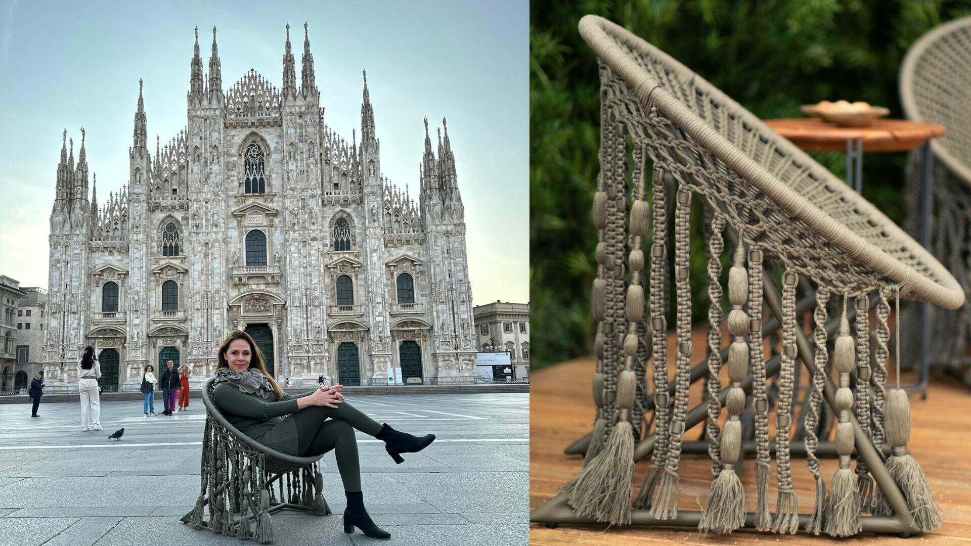 Design autoral de MS ‘brilha’ em Milão e expõe balanço de macramê inspirado em Manoel de Barros