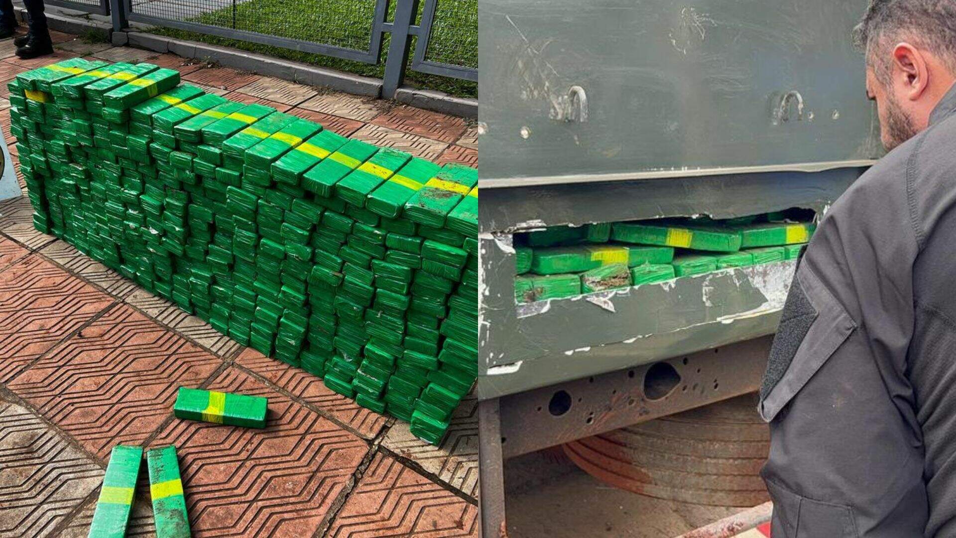 PF encontra R$ 4 milhões em tabletes de maconha escondido em caminhão na fronteira