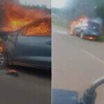 VÍDEO: Carro pega fogo na Avenida Guaicurus após pane elétrica
