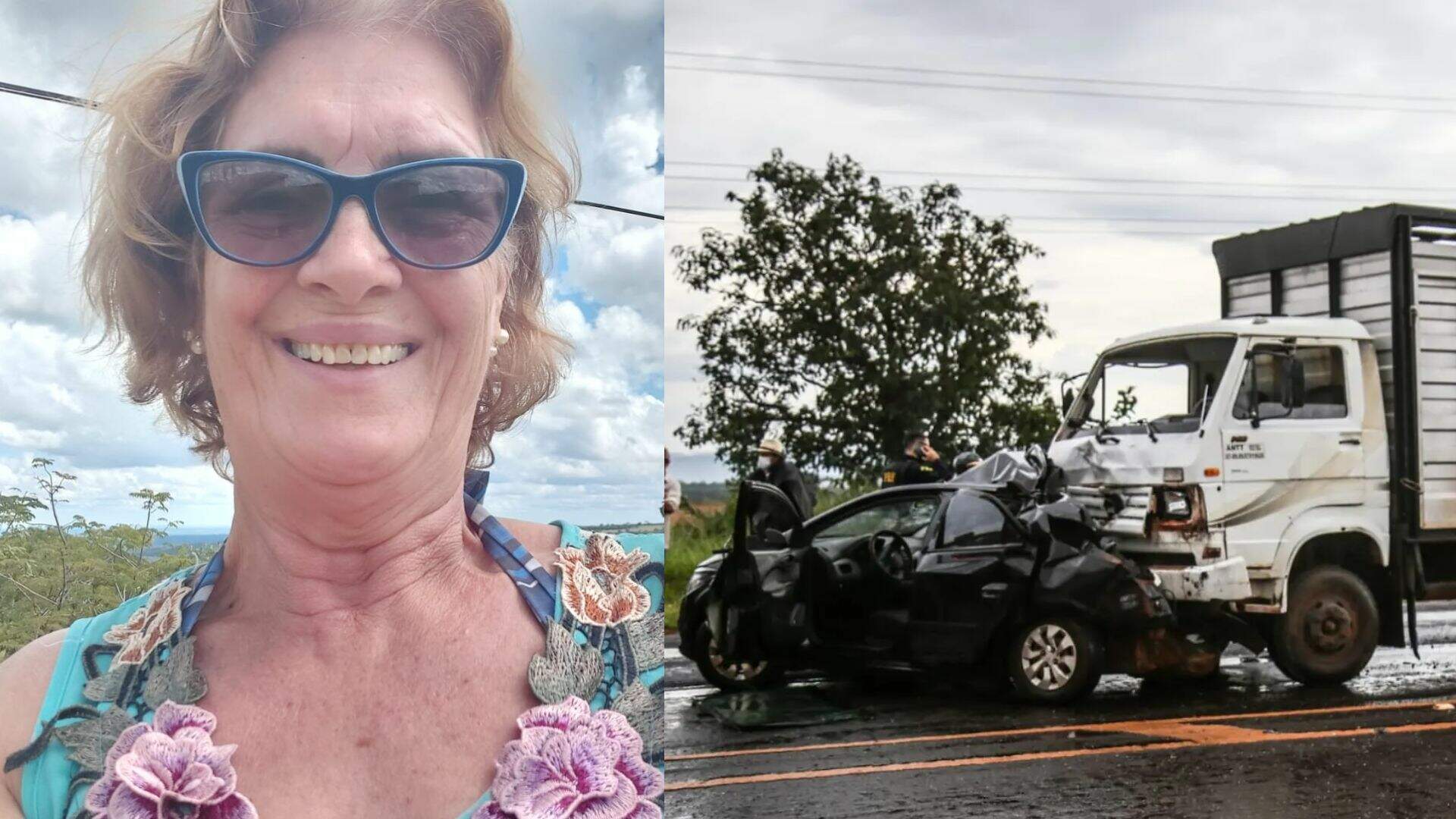 Morre professora que dirigia Prisma envolvido em acidente com caminhão na MS-080