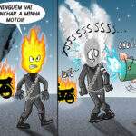 O cabeça quente: Para moto não ser guinchada, homem ateia fogo no próprio veículo