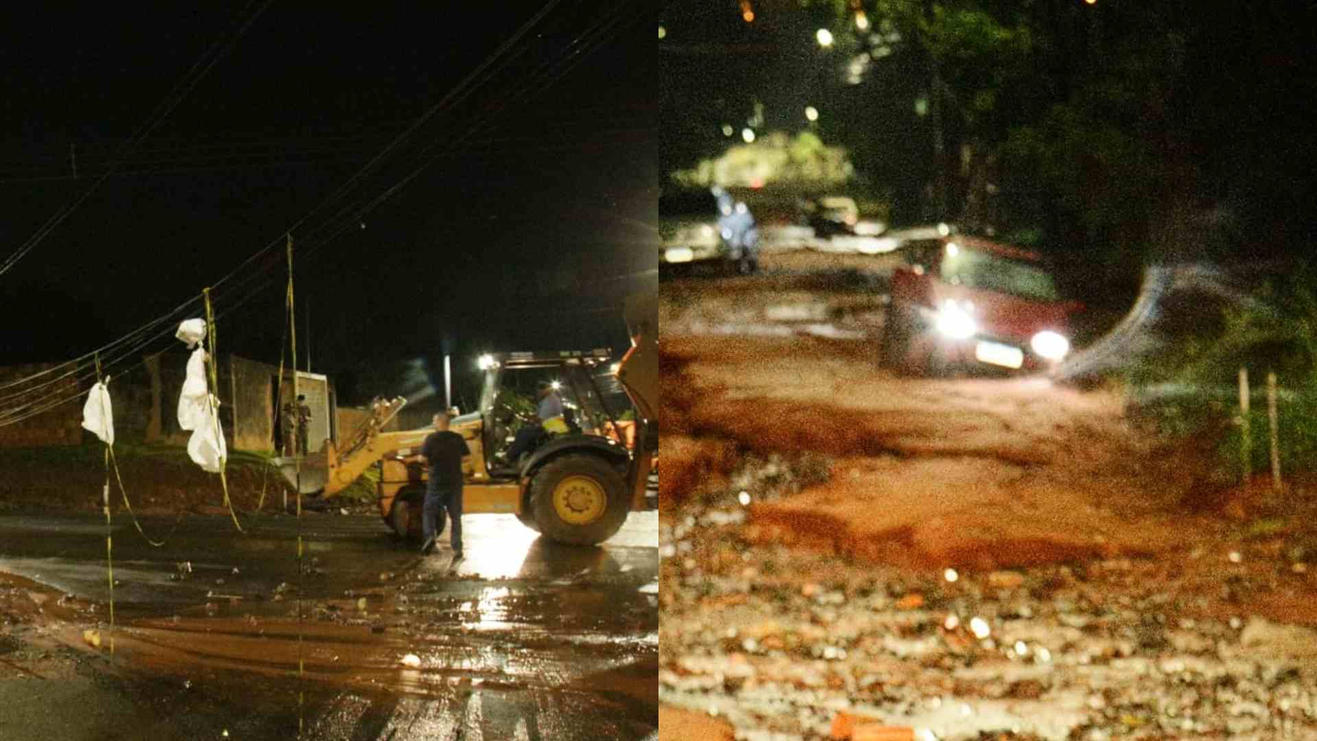 Caos no Nova Lima: Entulhos de obra de asfalto se espalham e morador atola carro pela 2ª vez