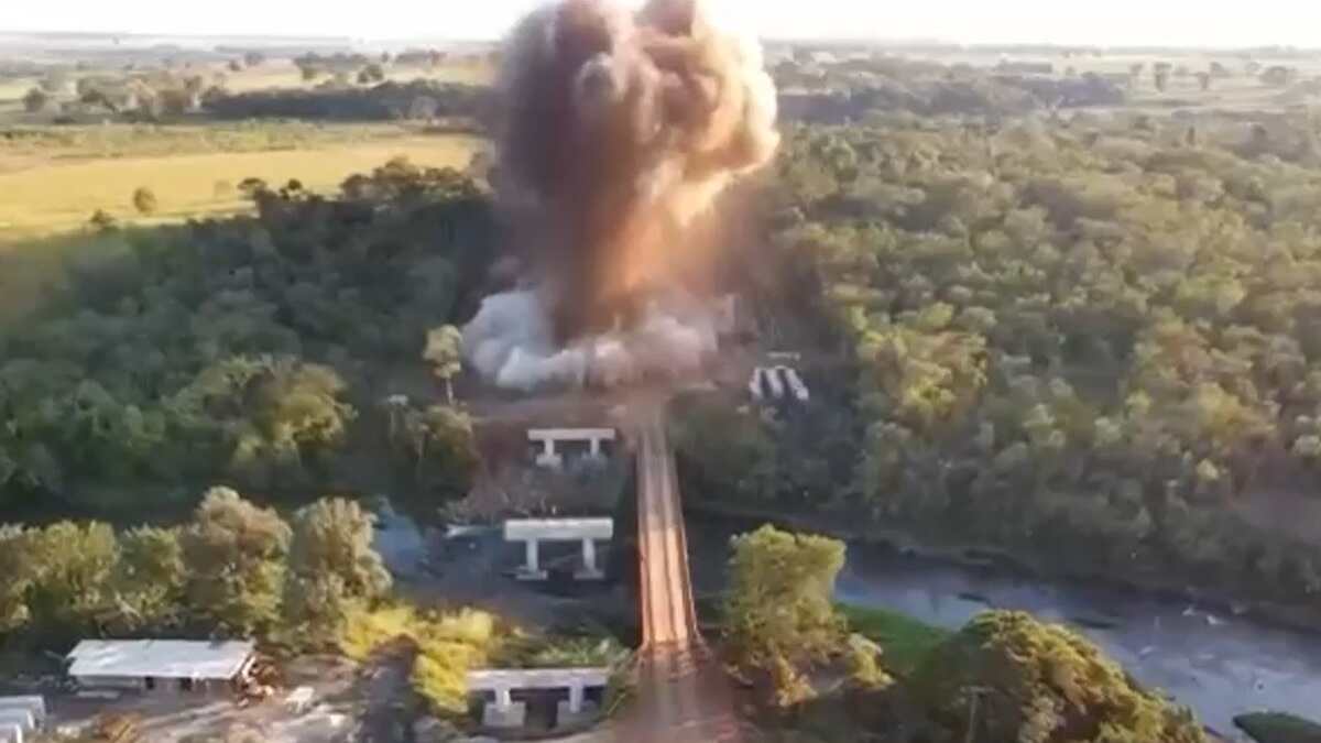 VÍDEO mostra explosão gigantesca com duas toneladas de dinamite em obra de MS