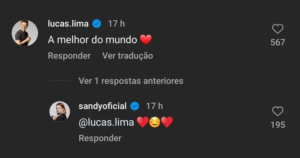 Interação de Lucas e Sandy horas antes do anúncio do divórcio
