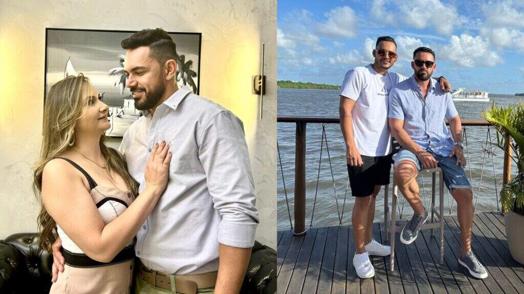 Rosivam ao lado da esposa e depois com o irmão, seu sócio (Estilo Paraiba/Arquivo Pessoal)