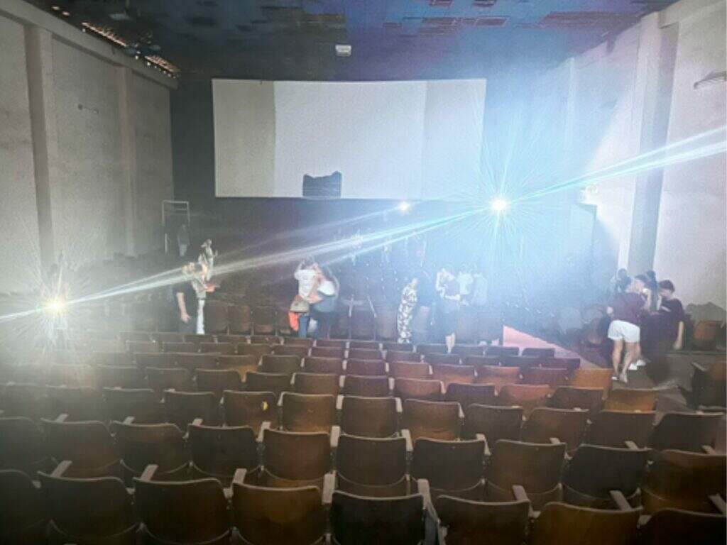 Visita ao Cine Center que Marinete participou (Divulgação)