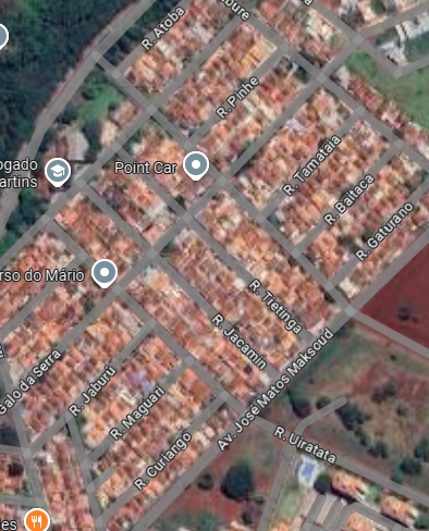 Trecho com nomes de aves - (Foto: Google Maps, Reprodução) nomes ruas curiosos campo grande