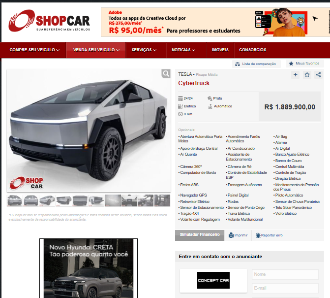tesla cybertruck campo grande